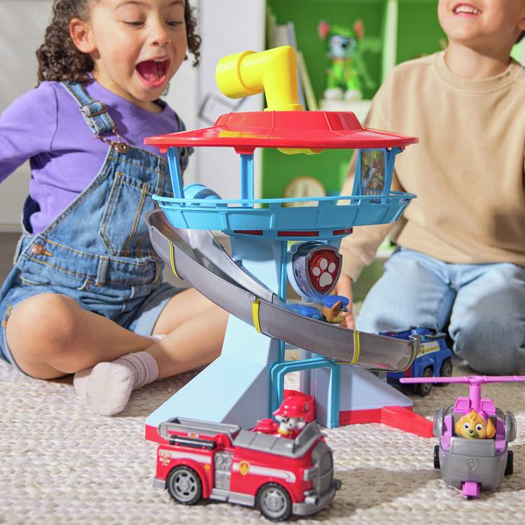 PAW Patrol Lookout Tower playset with vehicles, imported from the UK