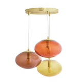 Habitat Honey Glass cluster ceiling light brown three globes, UK version
