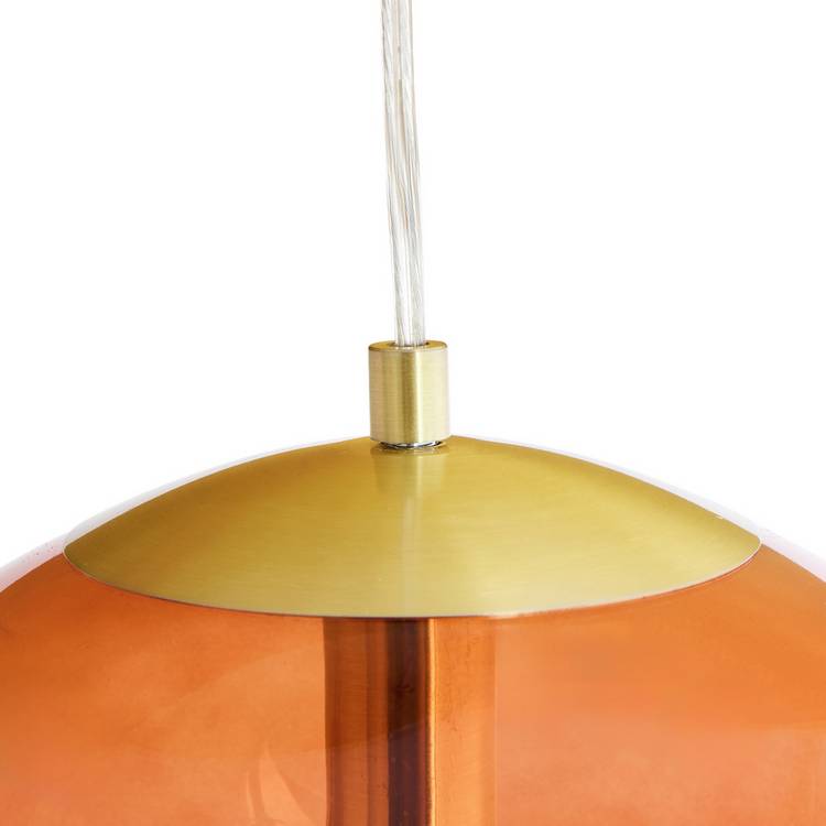 Habitat Honey Glass cluster ceiling light brown three globes, UK version
