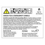 Fired Earth Green Tea & Bergamot candle 9.5cm - British product