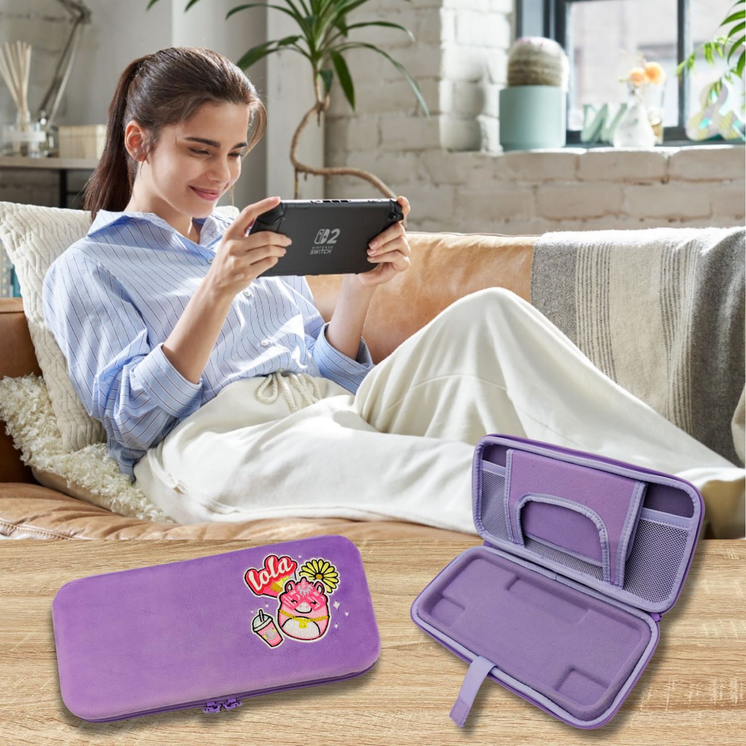 Squishmallows Cam the Cat travel case for Nintendo Switch - British product