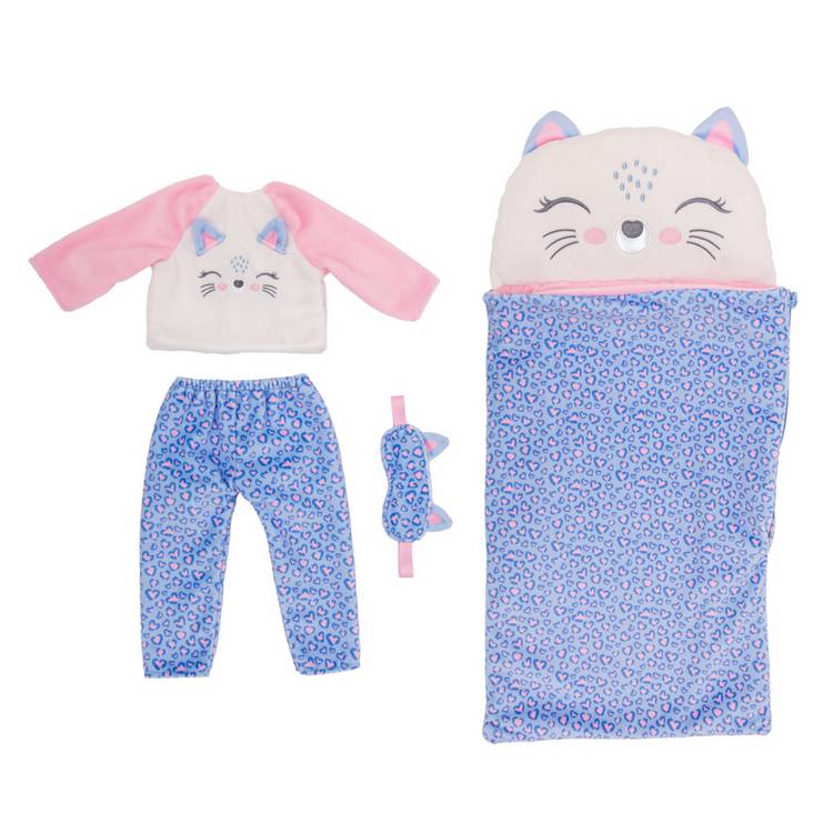 DesignAfriend Purr-fect Night In sleepover set 18 inch (British brand)