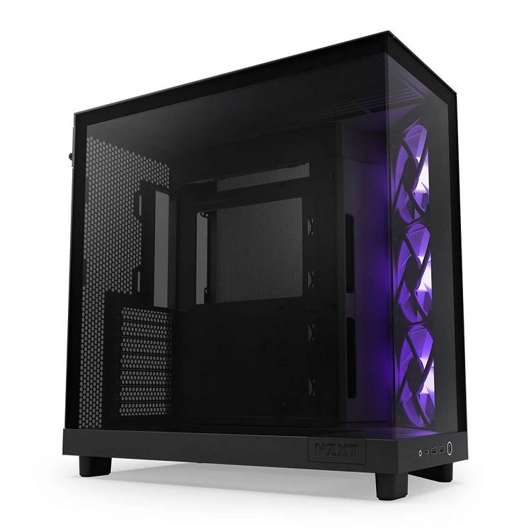 NZXT H6 Flow mid tower PC case black (British brand)