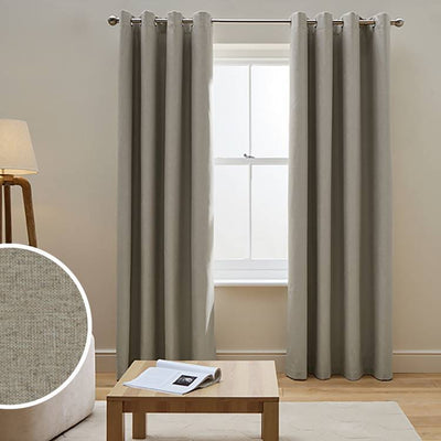 Argos Habitat Blackout Eyelet Curtains Stone Grey 117x137cm- Buy online at McGrocer