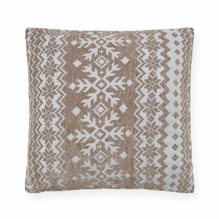 BHS Fairisle Cushion brown cream 42x42cm (British brand)