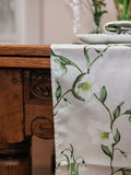 Avalon Home snowdrop and hellebore table runner 32x230cm, UK version
