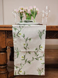 Avalon Home snowdrop and hellebore table runner 32x230cm, UK version