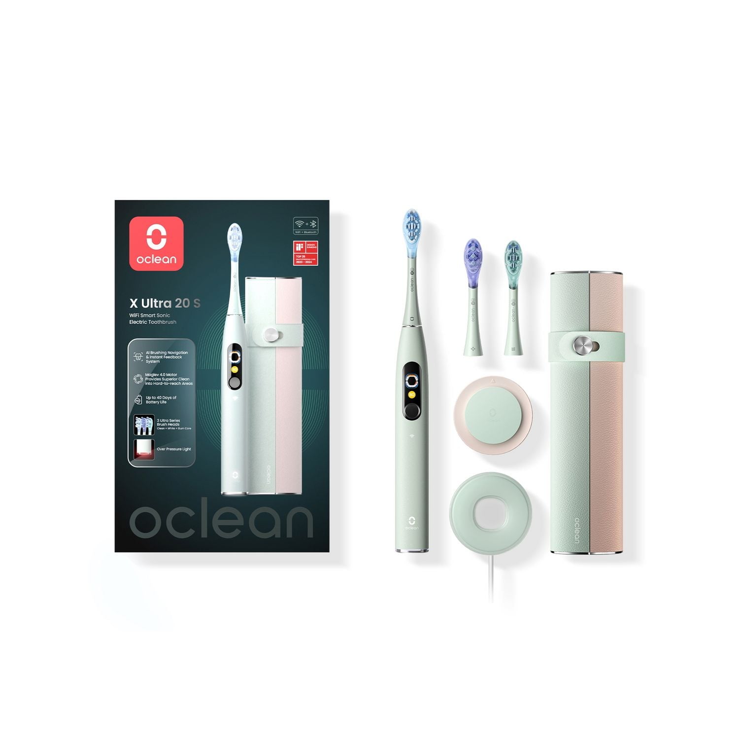 Oclean X Ultra 20 electric toothbrush green (British brand)