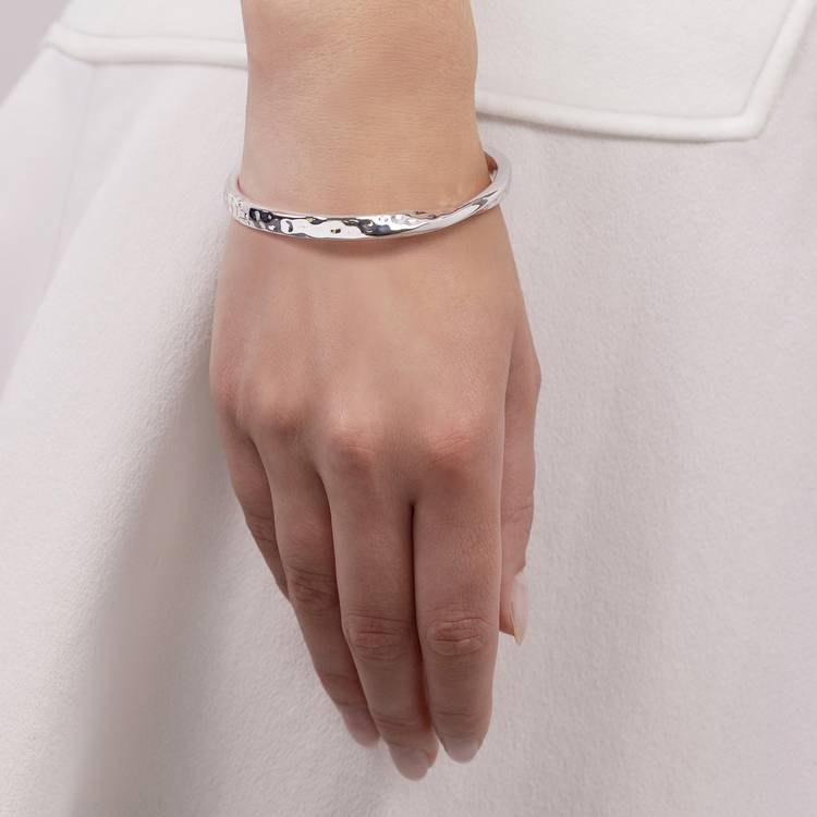 Radley silver plated hammered bangle 68mm (British brand)