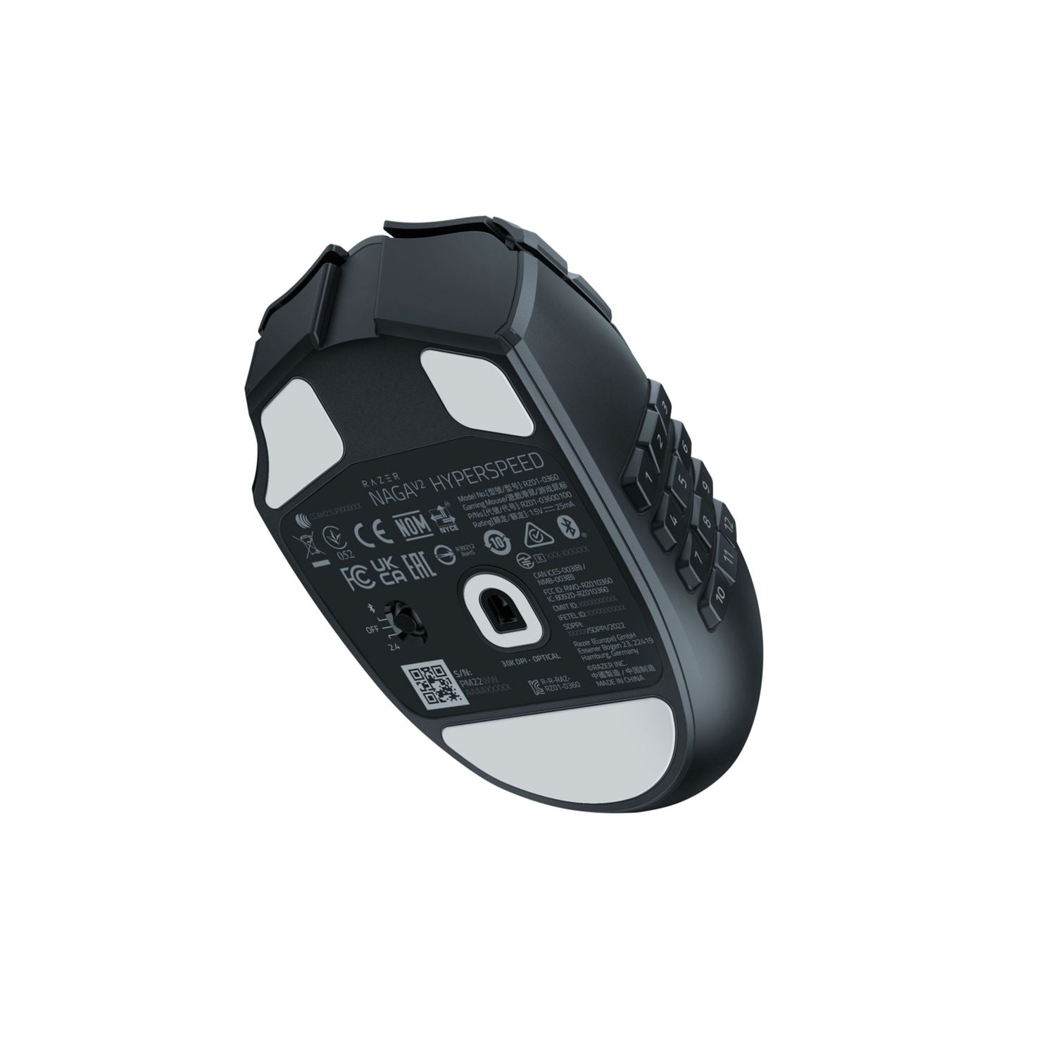 Razer Naga V2 HyperSpeed wireless gaming mouse black, UK version