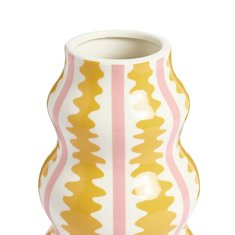Habitat striped ceramic wiggle vase 25cm (British brand)