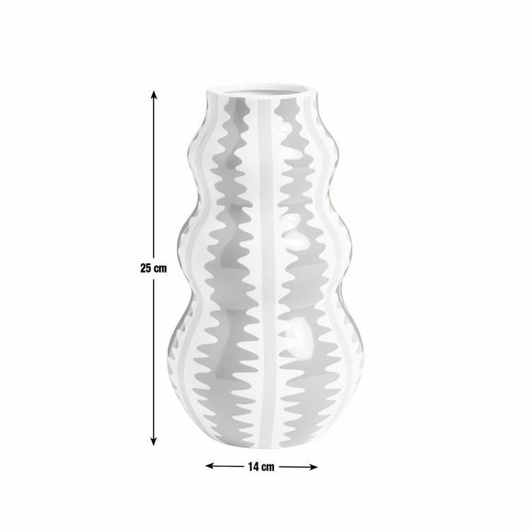 Habitat striped ceramic wiggle vase 25cm (British brand)
