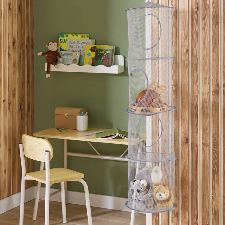 Argos Home kids hanging storage unit in grey fabric (British brand)
