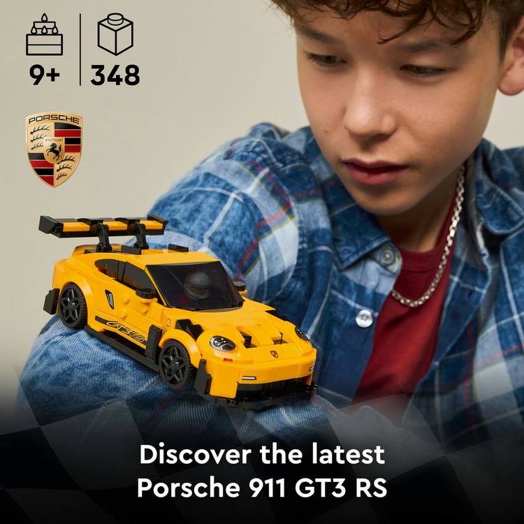 LEGO Speed Champions Porsche 911 GT3 RS toy car (British brand)