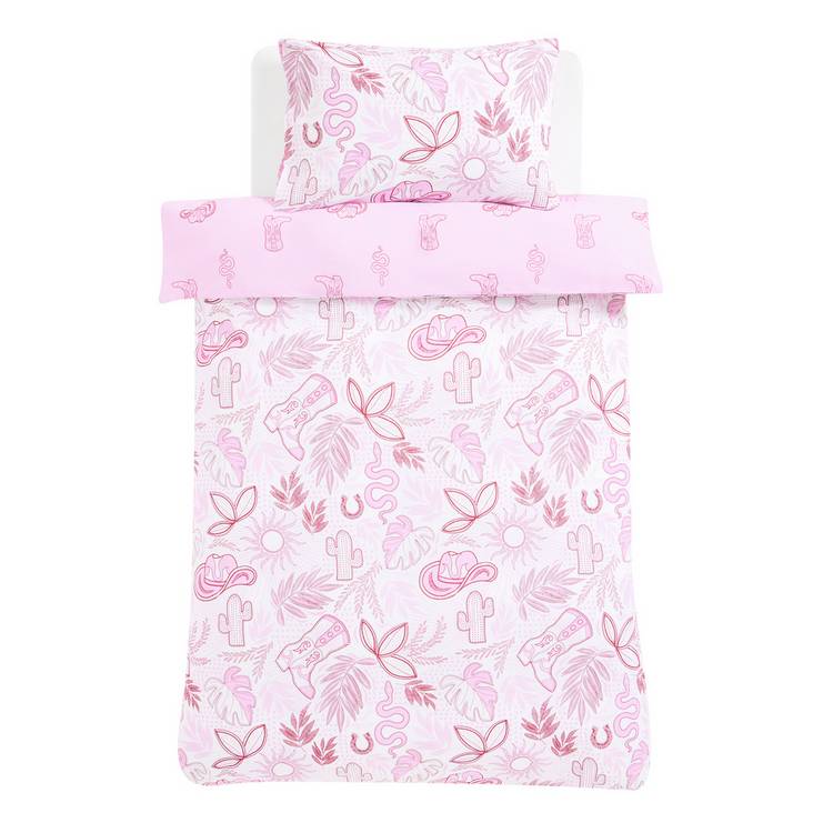 Argos Home cowgirl pink bedding set single, UK version
