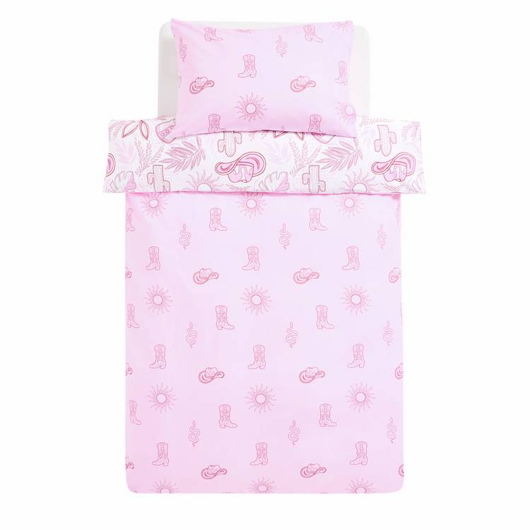 Argos Home cowgirl pink bedding set single, UK version