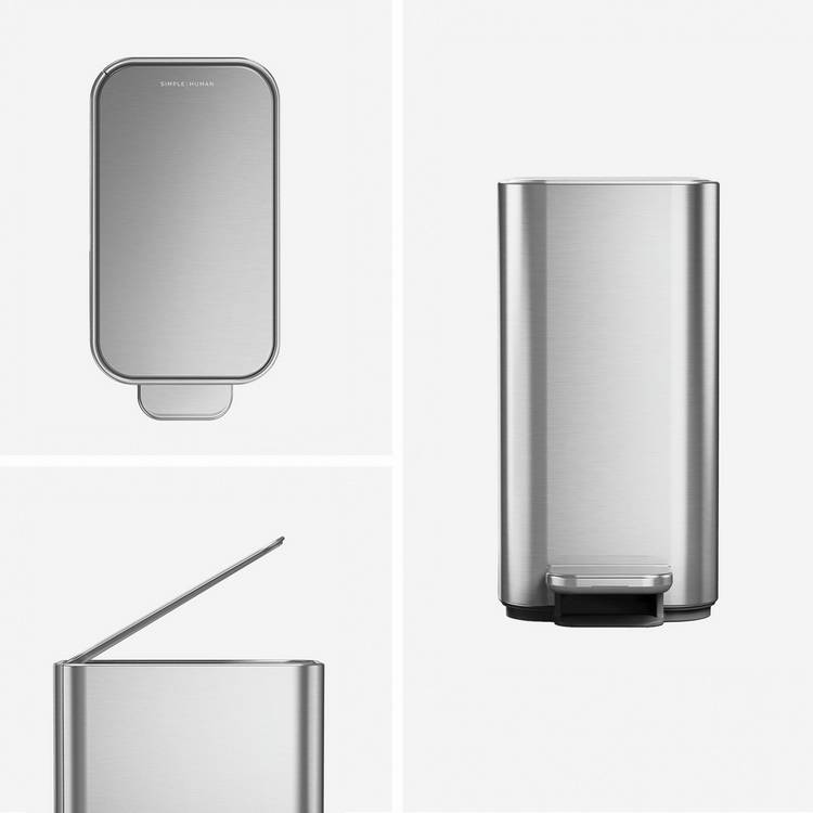 Simplehuman slim pedal bin 5L stainless steel - British product