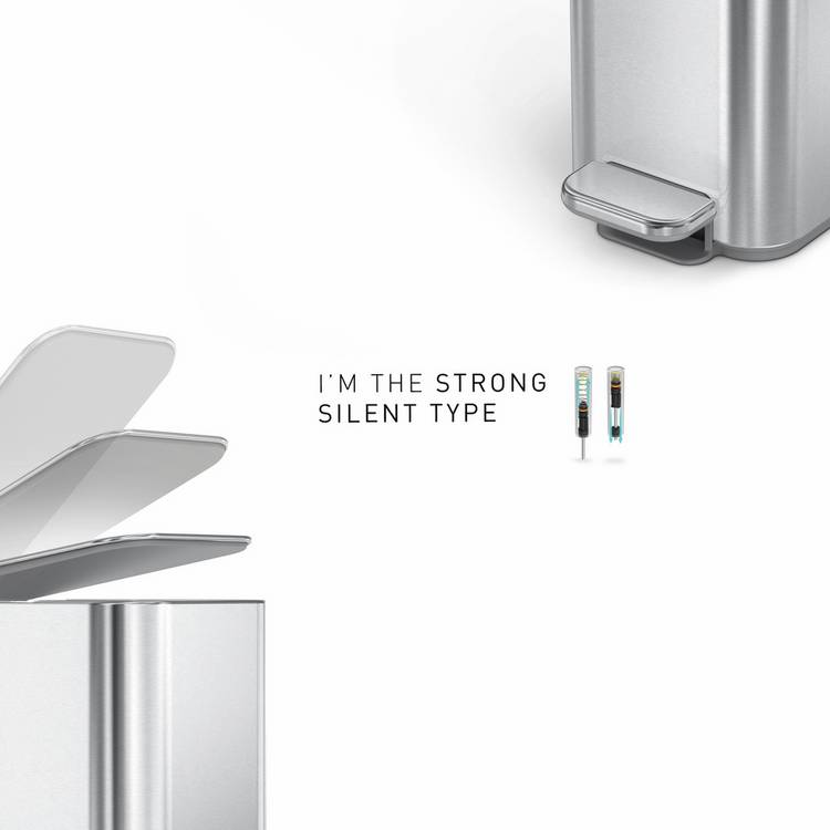 Simplehuman slim pedal bin 5L stainless steel - British product