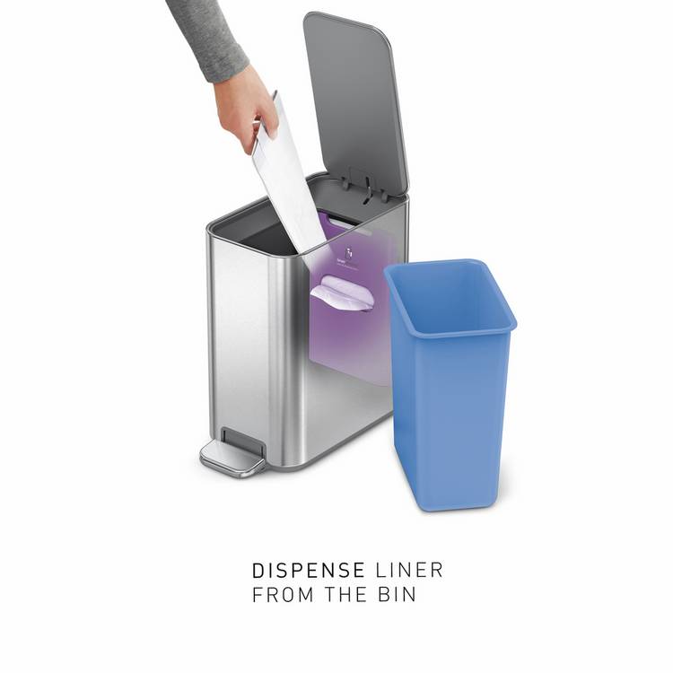 Simplehuman slim pedal bin 5L stainless steel - British product