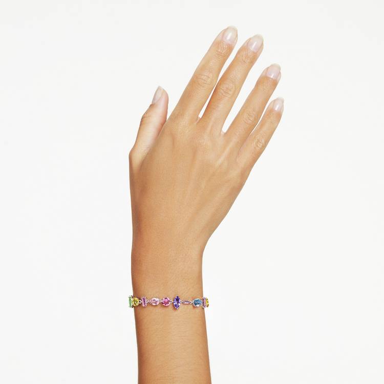 Swarovski rhodium plated multicoloured crystal bracelet - British product