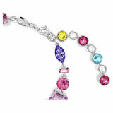 Swarovski rhodium plated multicoloured crystal bracelet - British product