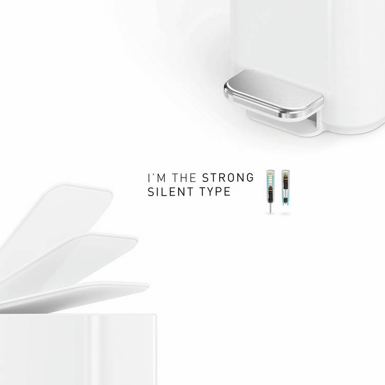 Simplehuman pedal bin 5L white, UK version