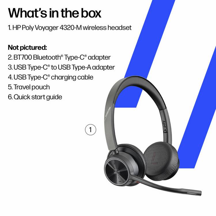 HP Poly Voyager 4320 wireless headset (British brand)