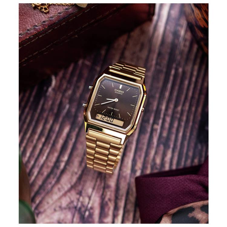 Casio classic watch brown dial dual display, UK version