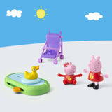Peppa Pig toy set featuring Peppa and Evie in duck outfits - British product