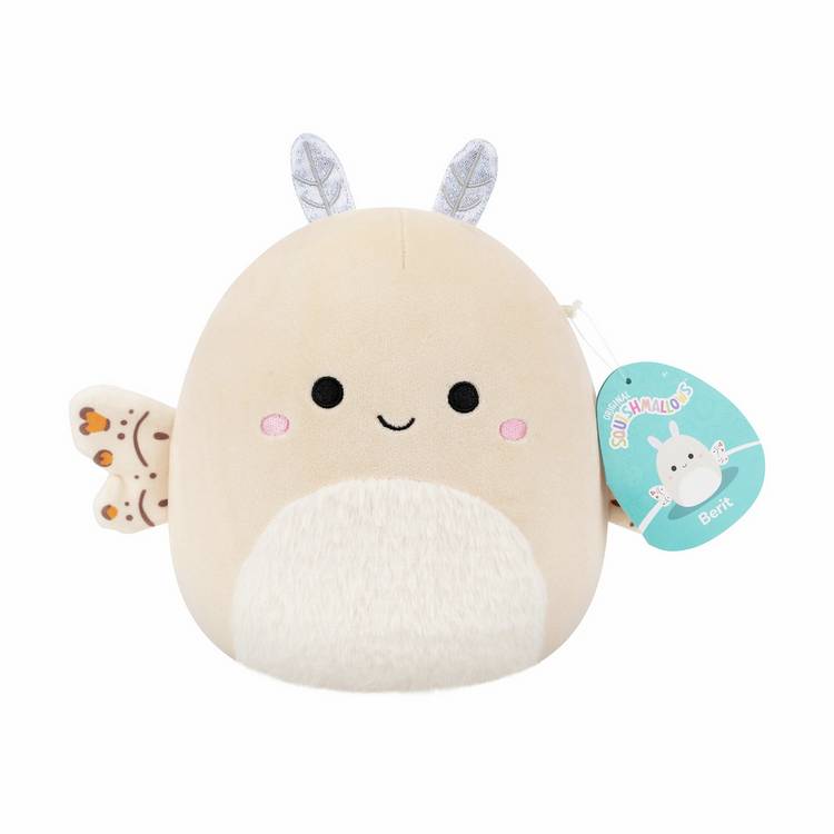 Squishmallows Berit cream moth soft toy 7.5 inch, imported from the UK