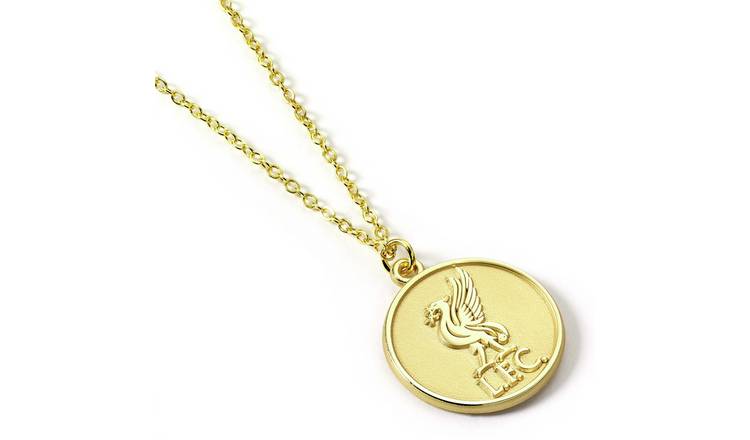 Revere Liverpool FC gold-tone crest pendant necklace 45cm, imported from the UK