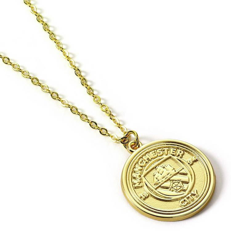Manchester City FC pendant necklace gold finish crest 45cm, UK version