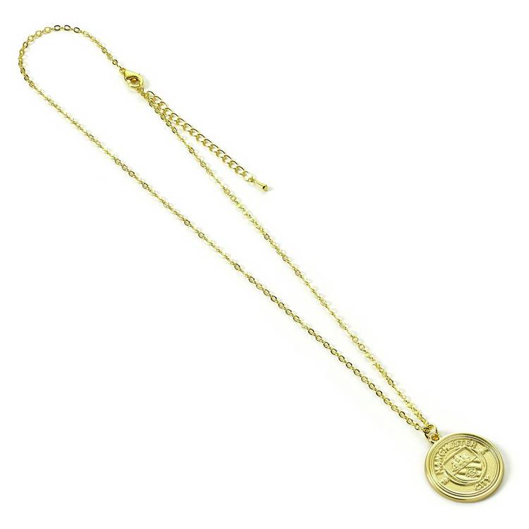 Manchester City FC pendant necklace gold finish crest 45cm, UK version