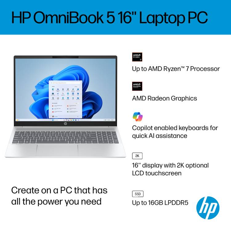 HP OmniBook 5 laptop 16in - British product