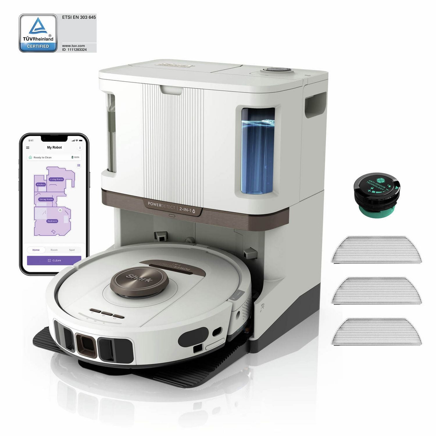 Shark Powerdetect Never Touch Pro robot vacuum cleaner, UK version