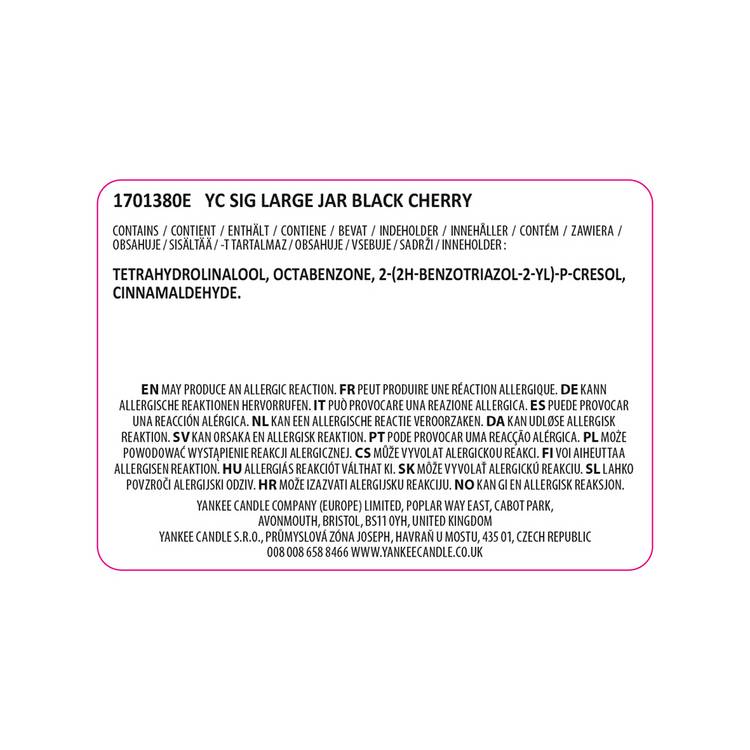 Yankee Black Cherry large scented candle with 80 hour burn time, imported from the UK