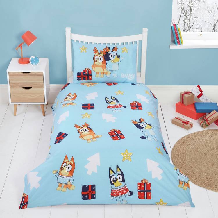 Bluey Christmas toddler bedding set 120x150cm cotton (British brand)