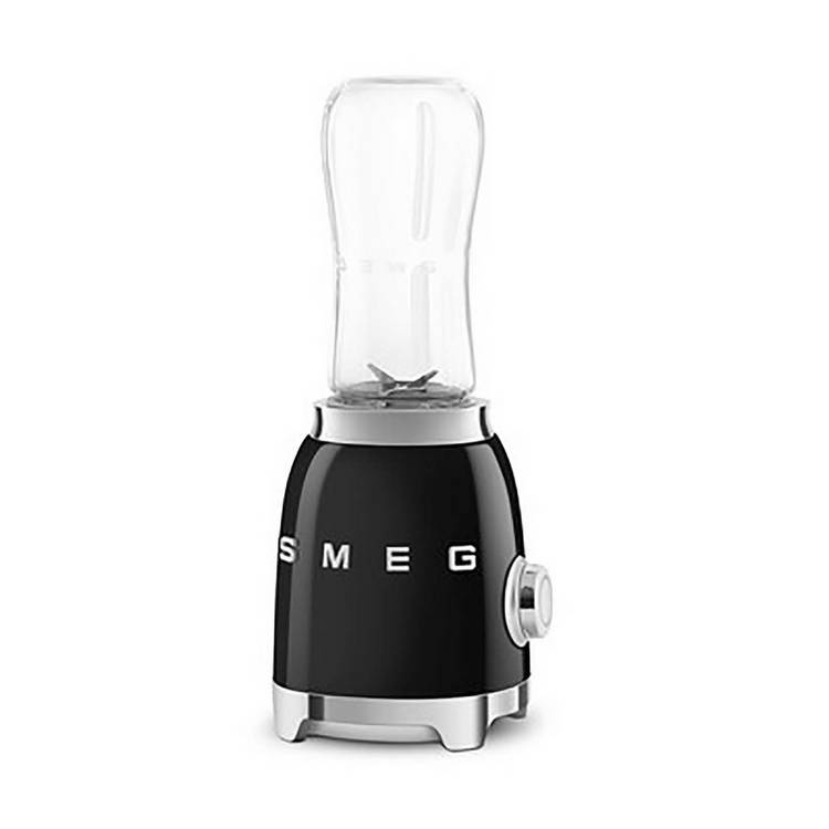 Smeg Black compact personal bottle blender 0.6L, imported from the UK