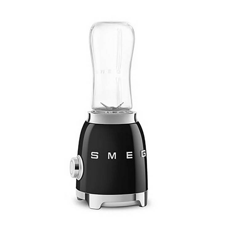 Smeg Black compact personal bottle blender 0.6L, imported from the UK
