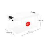 Strata Stackmaster 70L plastic storage box black, imported from the UK