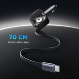 UGREEN 90W car charger with retractable USB-C cable (British brand)
