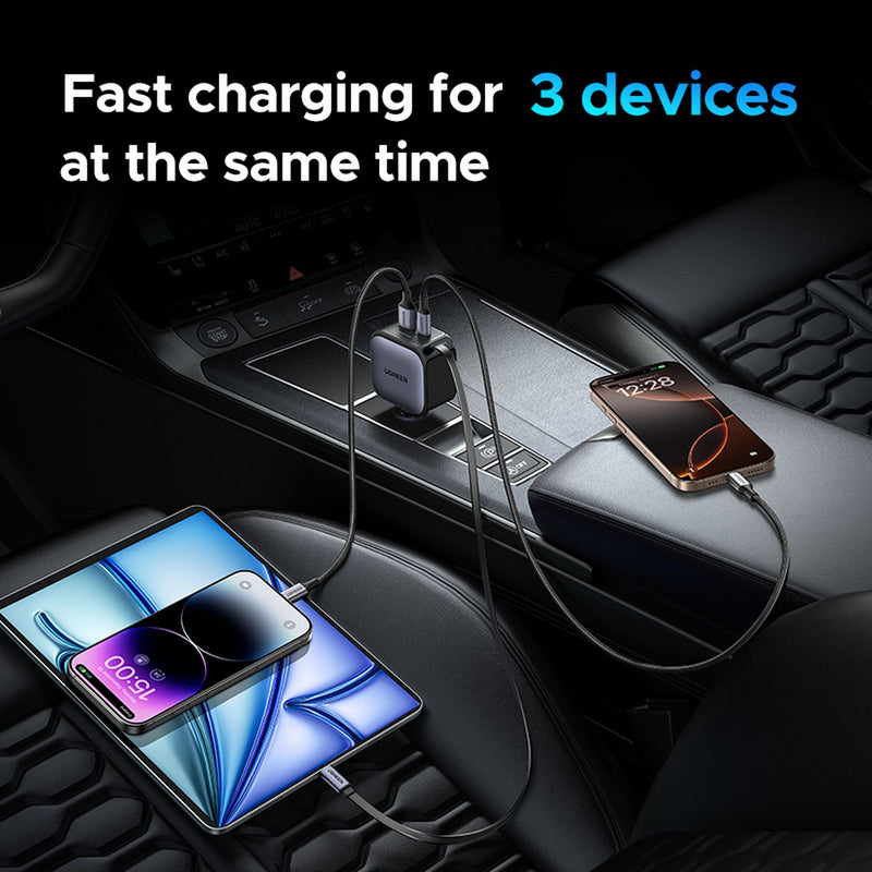 UGREEN 90W car charger with retractable USB-C cable (British brand)