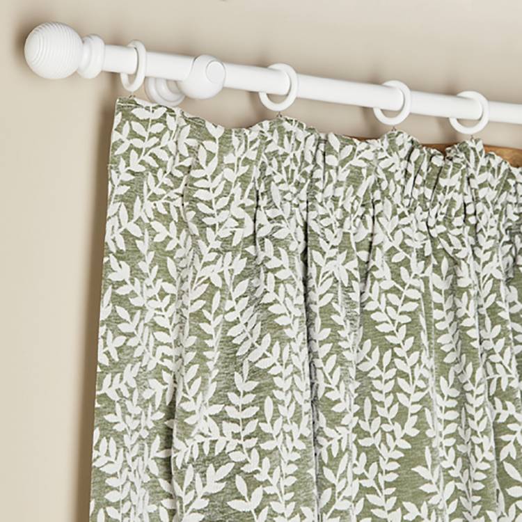 Argos Home green jacquard pencil pleat curtains 117x137cm (British brand)