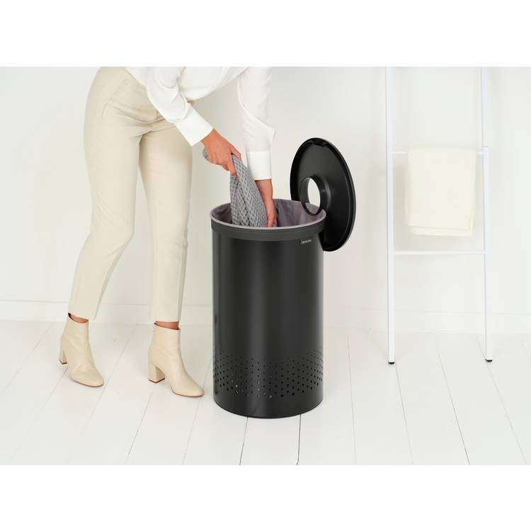 Brabantia black laundry bin 60L, imported from the UK