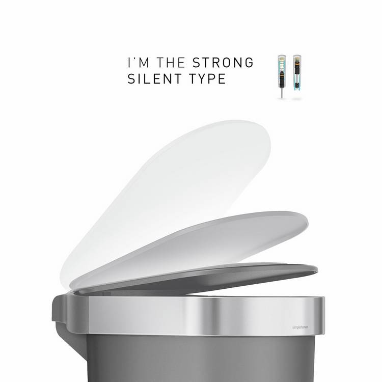 Simplehuman slim pedal bin grey 40 litre (British brand)