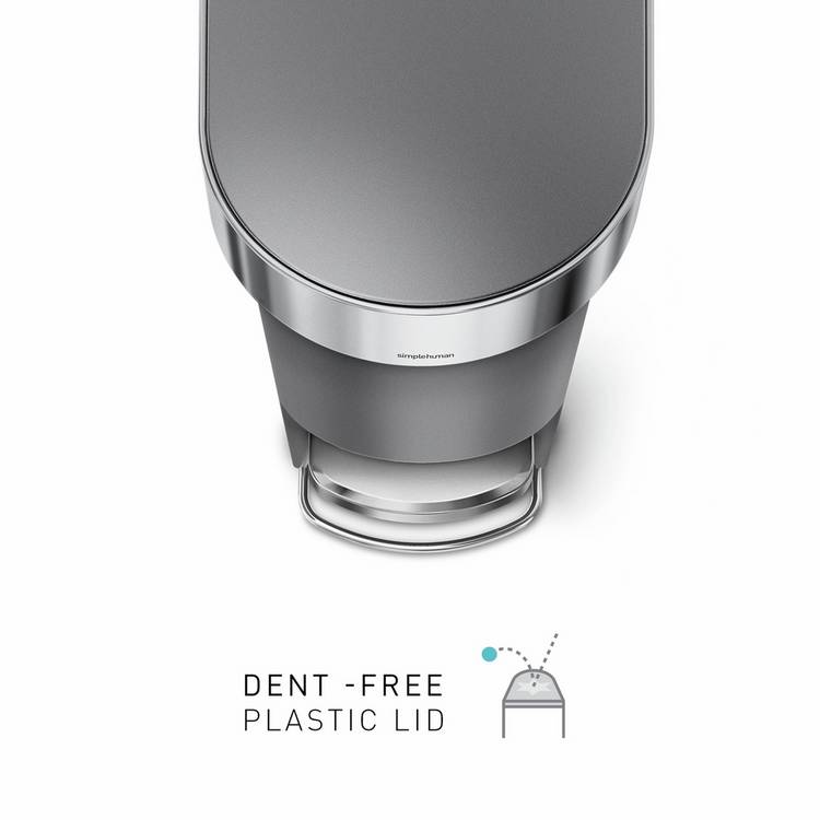 Simplehuman slim pedal bin grey 40 litre (British brand)