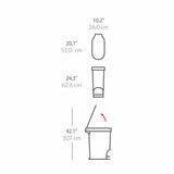 Simplehuman slim pedal bin grey 40 litre (British brand)