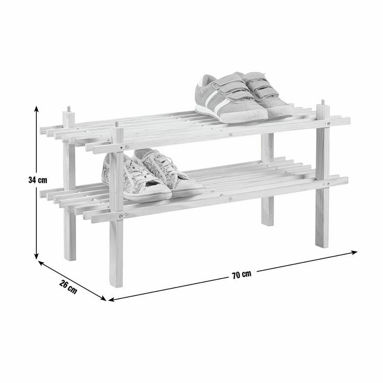 Argos Home shoe rack stackable solid pine, imported from the UK