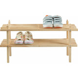 Argos Home shoe rack stackable solid pine, imported from the UK