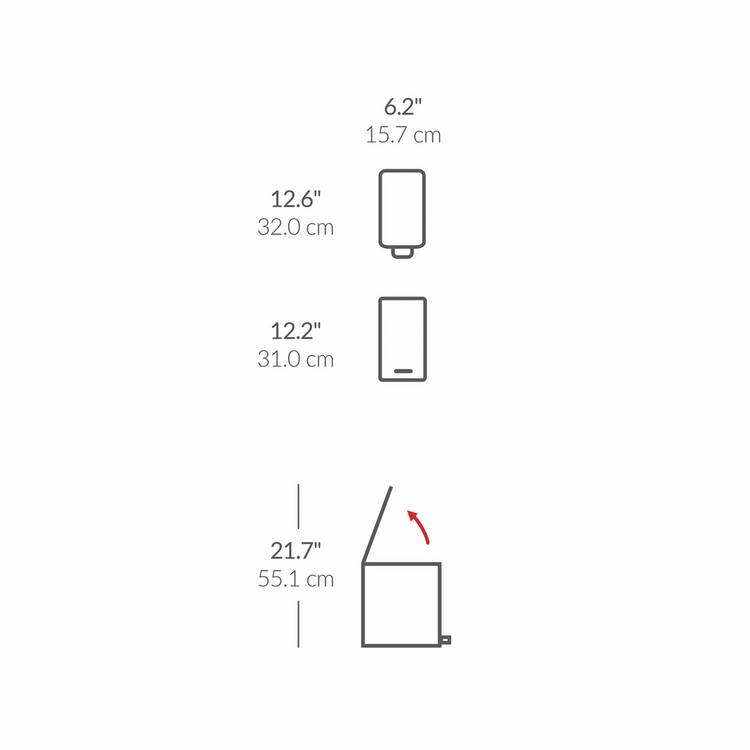 Simplehuman 5L slim bathroom pedal bin black, UK version